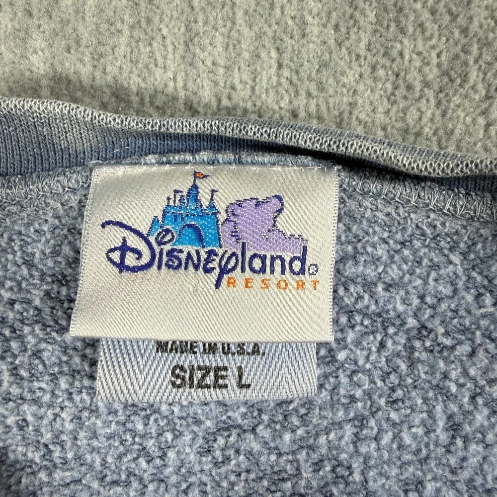 Disney Sweatshirt Men L Blue Vintage Disneyland Resort Graphic Fleece Pullover - Picture 2 of 7